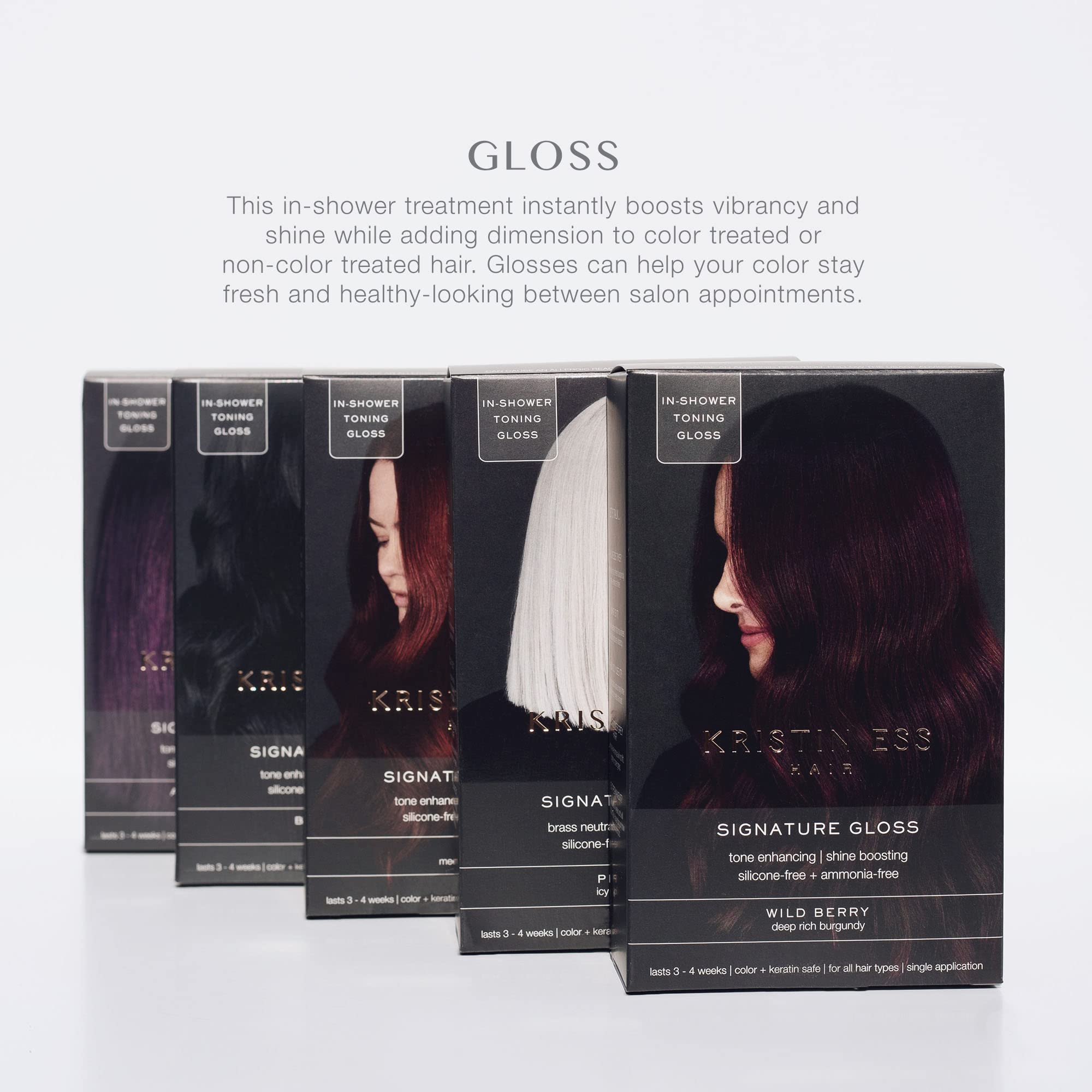 Kristin Ess Dark Brown Hair Dye Gloss Color Treatment in Bittersweet Dark Brunette - 4 Wk Semi Permanent Hair Dye Glaze for Color + Shine - Brightening + Conditioning Gloss Toner for Women - Vegan