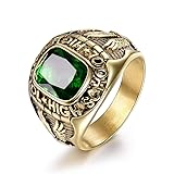 MASOP Stainless Steel Punk Jewelry Ring Engraved