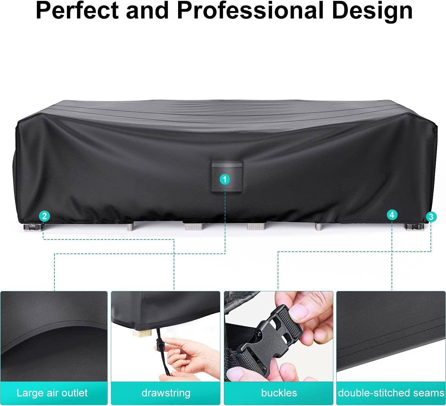 BROSYDA Patio Furniture Covers, Heavy Duty 600D Outdoor Furniture Cover ...