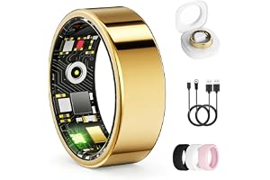 Smart Ring for Women & Men, Health Tracker Ring, Fitness Tracker Ring | Blood Pressure,Temperature, Heart Rate, SpO2, HRV & Stress, IP68 Waterproof, Sleep Tracker, No App Fee (Gold, 7#)4.0 out of 5 stars 419$39.99