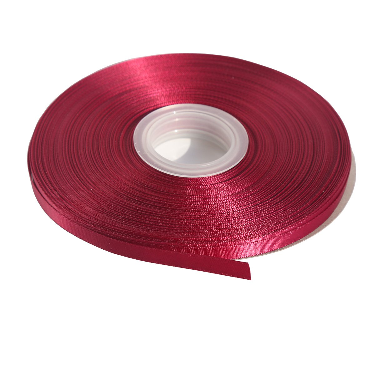 ITIsparkle 6mm Width (1/4") Double Faced Satin Ribbon 45 Meters (Full Reel) Crafts Gift Wrap Floristry - Burgundy 275# Ribbon — image 1