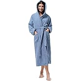 SIORO Womens Terry Cottton Long Cloth Robes, Hooded Plush Soft Absorbent Bathrobe, Full Length Spa Colth for Shower, Hot Tub