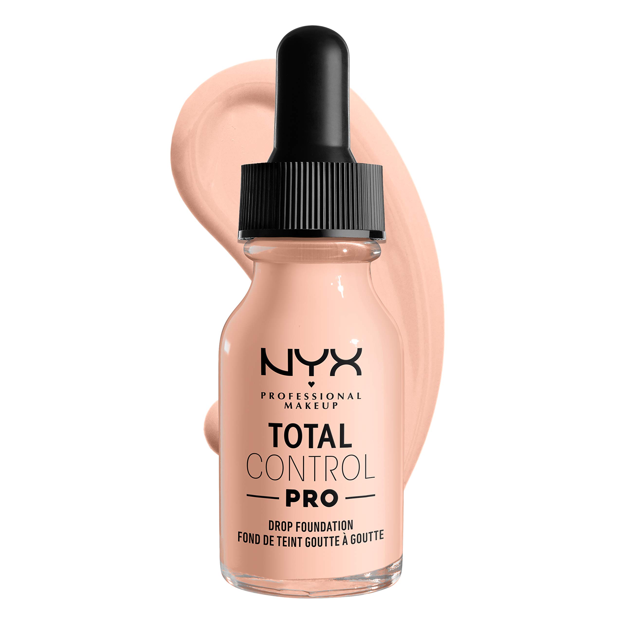 NYX Professional Makeup Total Control Pro Drop Foundation, Precise Dosage, Customised and Buildable Coverage, Vegan Formula, True-to-Skin Finish, 13 ml, Shade: Light Porcelain
