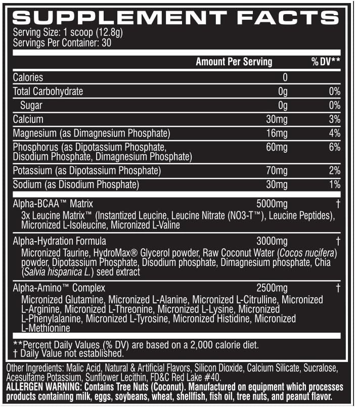 Cellucor Alpha Amino EAA & BCAA Powder | Branched Chain Essential Amino Acids + Electrolytes | Fruit Punch | 30 Servings: Health & Personal Care