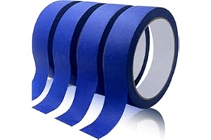 SMARINGWING Blue Painters Tape, Masking Tapes, Premium Painter's Tape (88yd=4Rolls*0.94in*22yd), Adhesive Paint Tape for Wall Painting, DIY Artist Craft Arts, Decoration, Drafting, No Residue,Easy Removal