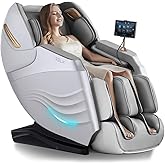 RELX Massage Chair Full Body, 20 Modes Zero Gravity SL-Track Shiatsu Massage Chair Built-in Heat System, Airbag Massage with Body Scan, Deep Yoga Stretch, Calfrest Extension and AI Control(White)