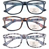 FEIVSN 3 Pack Bifocal Reading Glasses for Women Men Bi-focal Readers PC Frame Fixed Hinge Dual Focal Clear Top Eyewear,+1.50