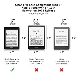 Aircawin for 6'' Kindle Paperwhite Case Clear with