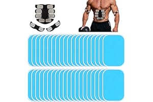 EMS Muscle Stimulator Replacement Gel Pads – 20–30 Uses, High Conductivity Polymer Gel Sheets for ABS Trainer, Abdominal Belt