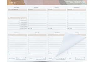NOOK THEORY Weekly Planner Pad Tear Off - 52 Undated Weekly Planner, Weekly To Do List Notepad, Full Year Productivity Planner, Weekly Desk Planner Notepad, Daily Work Planner, Habit Tracker, Work Organization