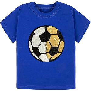 Boys Magic Flip Sequin T-Shirt Toddler Fire Truck Short Sleeve Shirt Sequinned Dinosaur Tee Tops for 2-7 Years