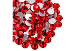 genie crystal ss 20 red Rhinestones 1440 pcs, 10 Gross 5mm siam Flatback Glass Rhinestone, Diamond Cut gems for Crafts,Nails,face, Makeup,Lips Belt,Shoes,Clothing