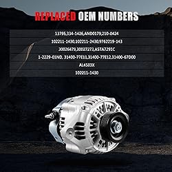GDSMOTU 80 Amp/12 Volt Alternator Replacement for