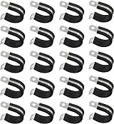 DDHOMIN 20 PCS 304 Stainless Steel Rubber Lined P Clips Cable Hose Pipe Clamps view 2
