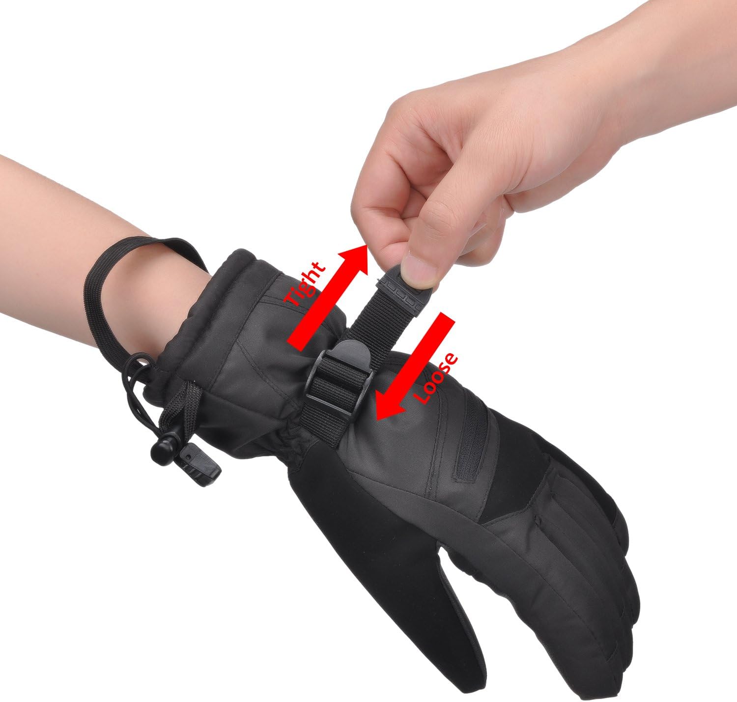 Ski Gloves, Winter Warm Cozy 3M Thinsulate Outdoor Windproof Snowboard Gloves for Women, Youth, Kid, Skiing, Snowboarding, Motorcycling, Shoveling, with Pocket & Wrist Leashes : Sports & Outdoors