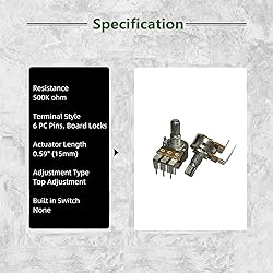 ELCOKITEX 6Pcs 500K Linear Taper Rotary Audio B