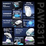 ATTACK SHARK X11 Gaming Mouse with Magnetic Dock 22000 DPI 3 Modes White view 3