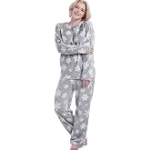 Istylish Women's Fleece Pajama Sets 2 Piece Flannel PJS Sets For Women Ultra-Soft Printed Sleepwear