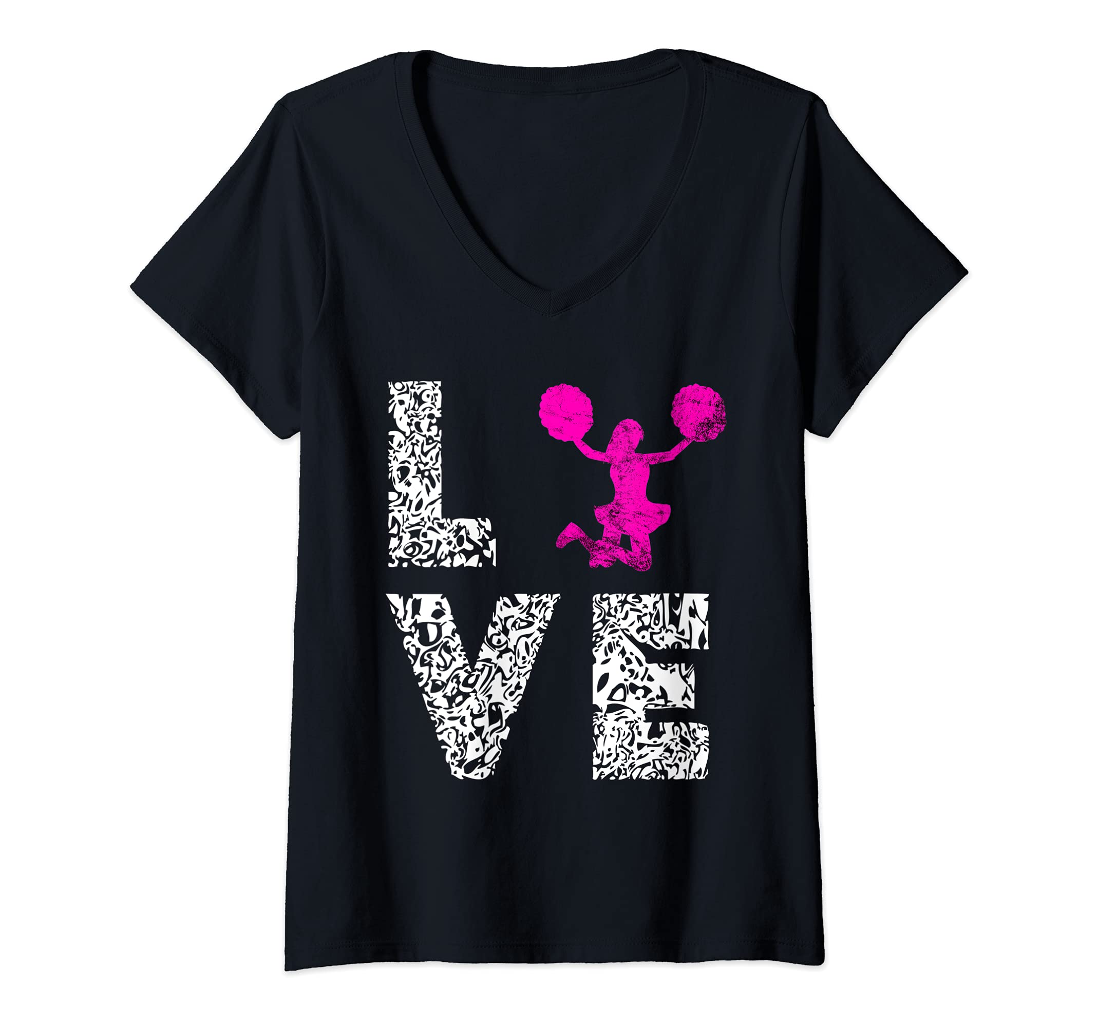 Womens Cheerleading Dancing Cheer Team Love Choreography V-Neck T-Shirt