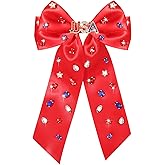 4th of July Hair Clips for Women American Flag Patriotic Star Hair Bow Red White Blue USA Rhinestone Hair Bows Fourth of July Hair Accessories Outfits Independence Day Party Favors