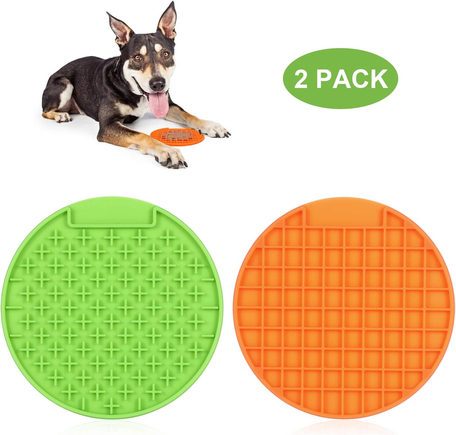 KASBAH Pet Lick Mat, 2 Pack Dog Lick Pad, Boredom Buster