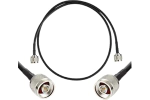 3ft N Male to N Male S-MR240 Pure Copper Cable, GEMEK Low Loss Extension Coaxial for 3G/4G/5G/6G/LTE/ADS-B/Ham/GPS/WiFi/RF Ra