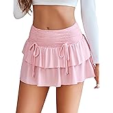 Avidlove Women's Mini Skirt High Waisted Layered Ruffle Skirts Tiered Short Skirt Lingerie Y2K