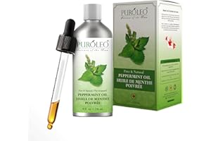 PUROLEO Peppermint Essential Oil 8 Fl Oz/236 ML (Packed in Canada), 100% pure, natural, undiluted. Ideal for aromatherapy, ca