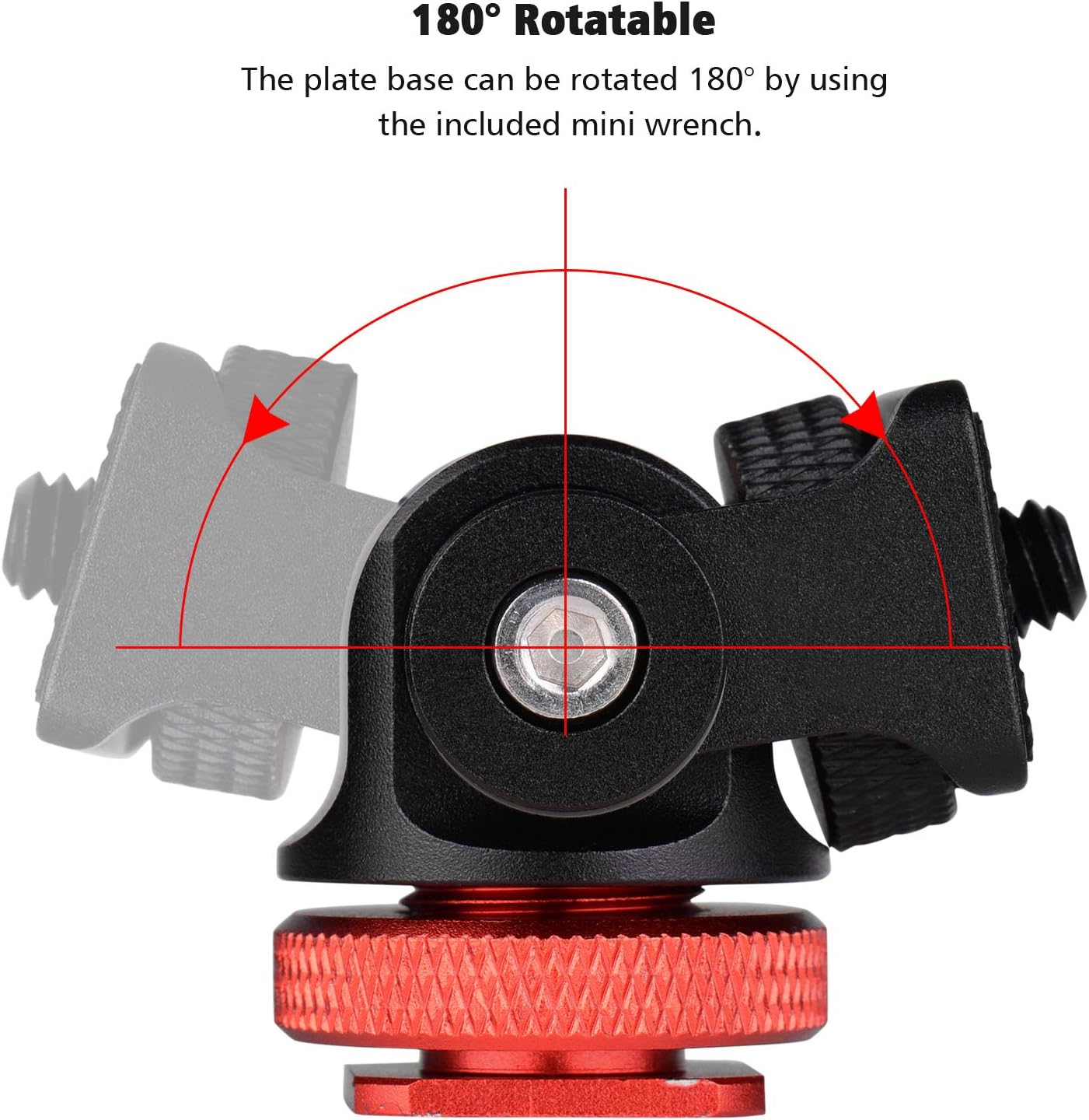 Mini Ball Head, Andoer Camera Monitor Mount Mini Ball Head with Cold Shoe Adapter for LED Video Light Monitor - Image 5