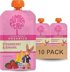 Pumpkin Tree Peter Rabbit Organics Strawberry and Banana Pure Fruit Snack, 4 Ounce (Pack of 10)