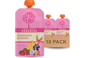 Pumpkin Tree Peter Rabbit Organics Strawberry and Banana Pure Fruit Snack, 4 Ounce (Pack of 10)