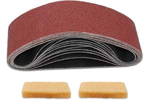 VIBRATITE Sanding Belts, 3 x 21 Inch 60 Grit Aluminum Oxide Sanding Belt for Portable Belt Sander, 10 Pack
