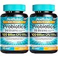 NewRhythm Probiotics 120 Billion CFU 36 Strains, 3-in-1 Probiotics for Digestive Health & Immune Support with Prebiotics & Enzymes, Probioticos for Women & Men, Vegan Targeted Release Supplement, 60ct