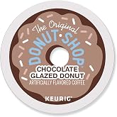 Donut House Collection Chocolate Glazed Donut, Single-Serve Keurig K-Cup Pods, Flavored Light Roast Coffee, 24 Count