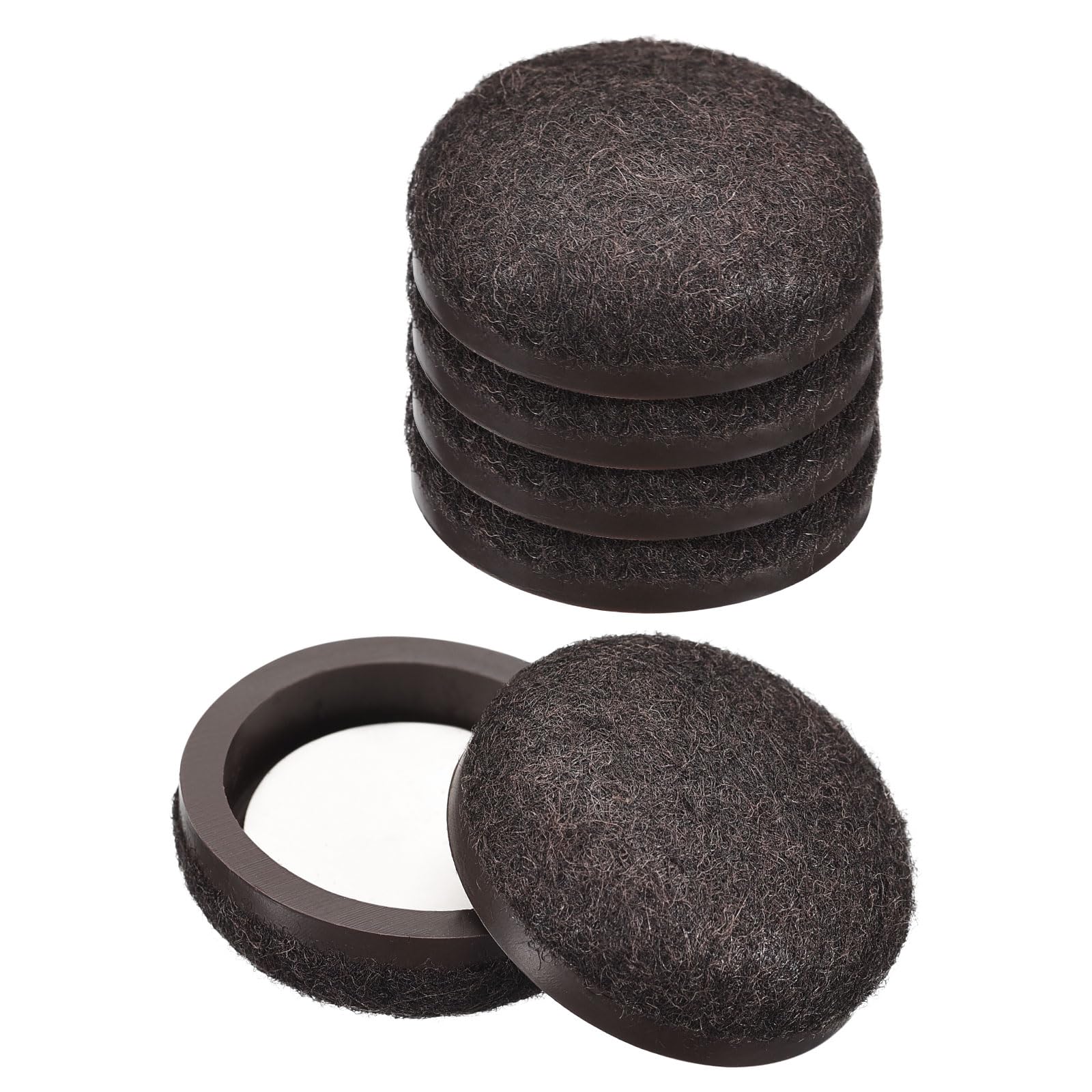 uxcell Furniture Sliders, 8Pcs 1" - Formed Felt Round Sliding Pads, Chair Glides for Carpeted Tile Vinyl Hardwood Floors (Brown)