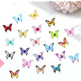 Hadnves 200 Pcs Mini Resin Butterflies Miniature Tiny Butterflies Charms Tiny Figurines for DIY Crafts, Fairy Garden, Micro L