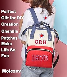Iron on Letter T Chenille Patches for Backpacks, 2