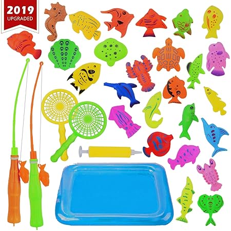 KidsHobby Magnete Angelspiel Wasserspiel Badewannenspielzeug Lernspiel für Kinder ab 3 Jahre