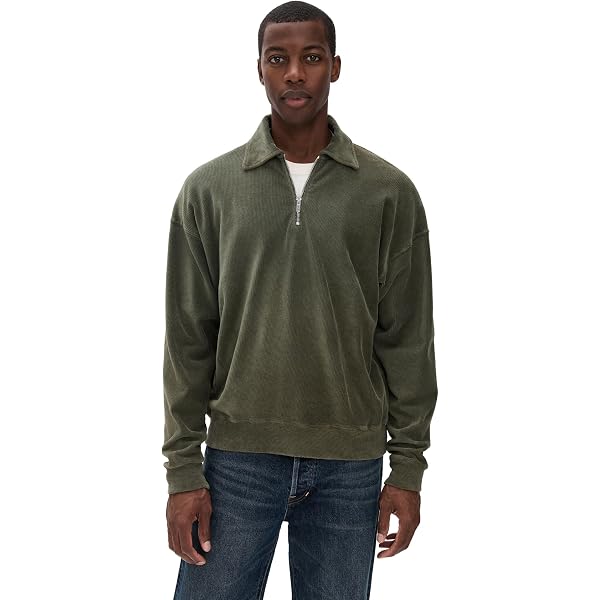 Theory Men's Quarter Zip Wool Pullover in Dynamic Wool, Charcoal