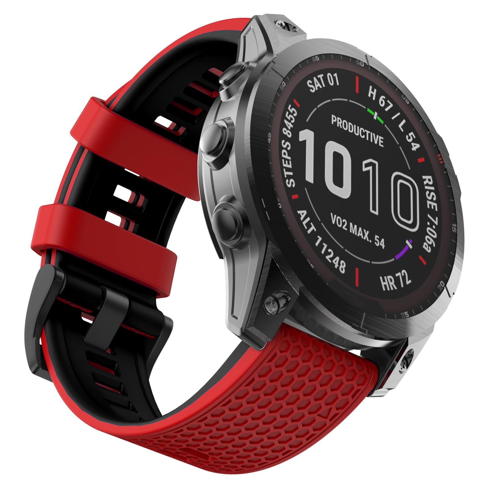 OVERSTEP Compatible for Garmin Fenix 5X Strap, 26mm Wide Soft Silicone Replacement Strap for Garmin Fenix 5X/Fenix 5X Plus/Fenix 6X/Fenix 6X Pro/Fenix 7X/Fenix 3/HR/Descent MK1