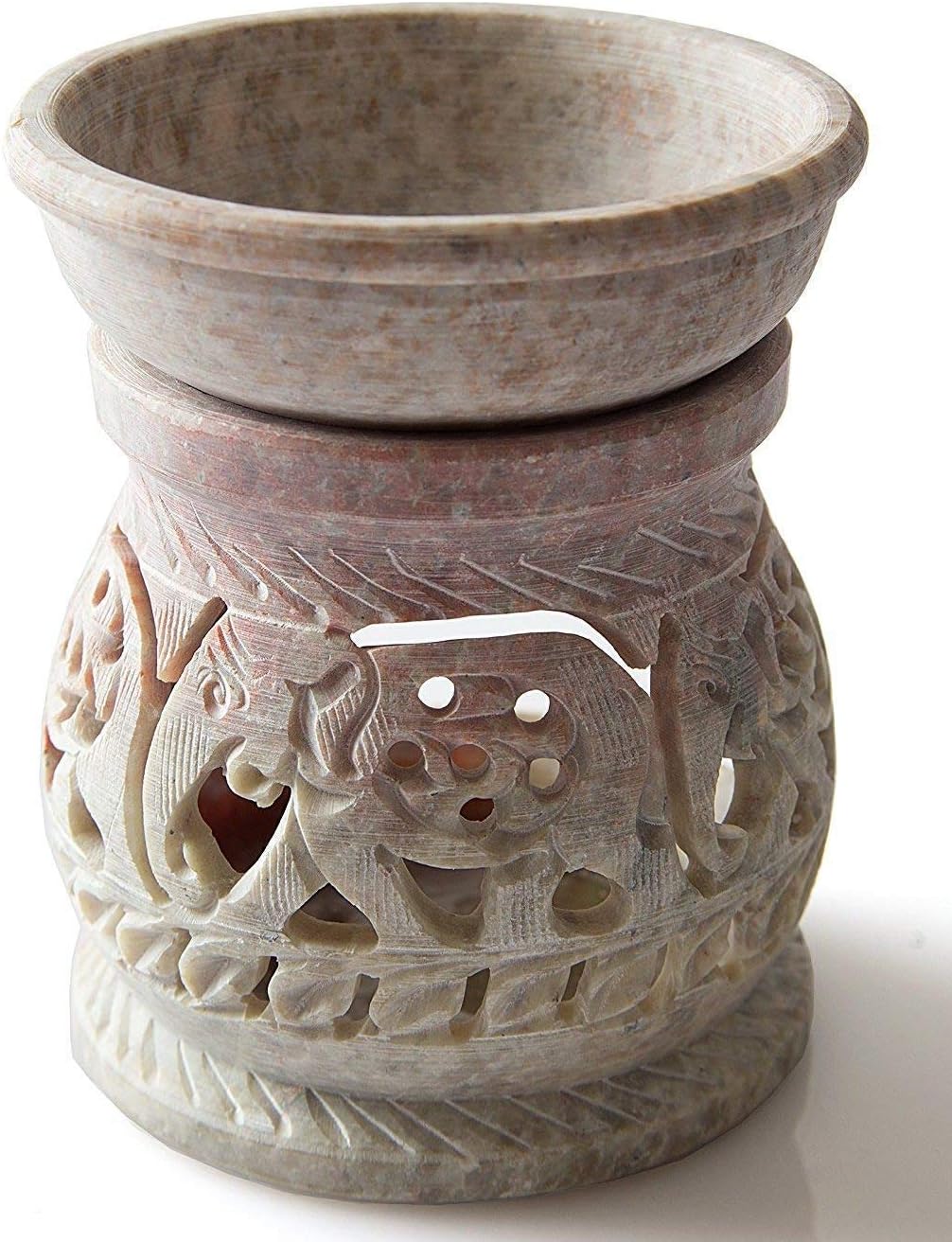 Handcrafted Stone Aroma Lamp Oil Burner Diffuser Air Freshner in 3 inch