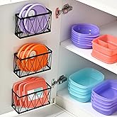 MIXISAV 3 Pack Cabinet Organizer - Adhesive Lid Organizer Slim Space Wall Mounted Inside Cabinet Door Storage for Kitchen, Bathroom, Pantry, Under Sink