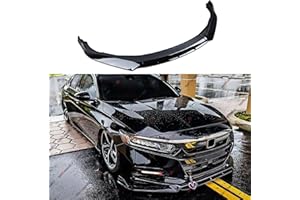 WheelX Front Bumper Lip Compatible with 2018-2020 Honda Accord, JDM Air Dam Winglet Splitter Chin Fits for EX EX-L LX SE Sport Hybrid, Protection Body Kit (Glossy Black)