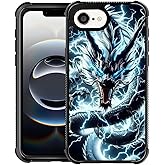 Zeggi Case for iPhone 16e 6.1 inch,Four Corner Airbag Protection Design Soft Silicone Frame Personalized Pattern Case Compatible with iPhone 16e for Men-Lightning Dragon