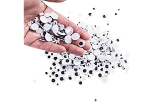 Super Z Outlet Mini Wiggle Eyes Black Small Plastic Round Moving Googly Eyes for Children School Classroom Arts & Crafts Models (500 Eyes)