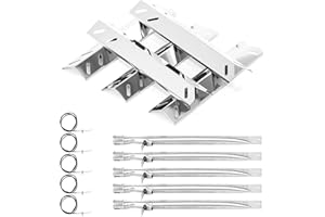 COGRICHBF Grill Replacement Parts for Cuisinart 2556, GAS9556AS, GAS9456AS, GAS2456AS, GAS2556AS, GAS1456ASO, Grill Burner, Heat Plate Parts for Cuisinart 3-In-1 GAS9556AS 5 Burner Propane with Side Burner
