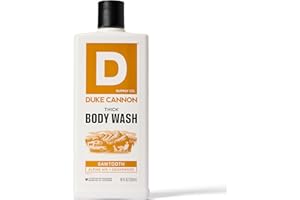 Duke Cannon Supply Co. Mens THICK Body Wash - Free of Sulfate, Paraben, & Phthalates Leaving Skin Soft and Hydrated - High Viscosity Odor Protection - Long Lasting Freshness - Sawtooth (18oz)