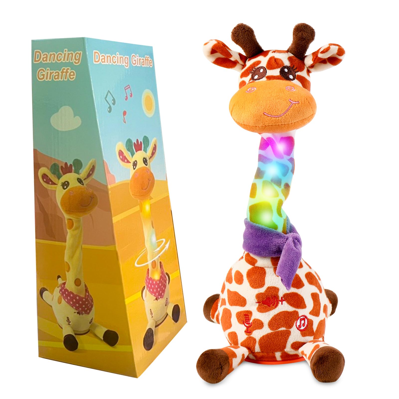 seOSTO Volume Control Singing Dancing Giraffe Toy Repeating Baby Toys, Talking Giraffe Speaking Toy for Baby Toddler Encourage Speech, Birthday Gifts for Kids 1 2 Year Old Boys Girls