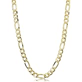 Kooljewelry Unisex Figaro Chain Necklace - 14k Gold Filled Solid Figaro Link Chain Necklace