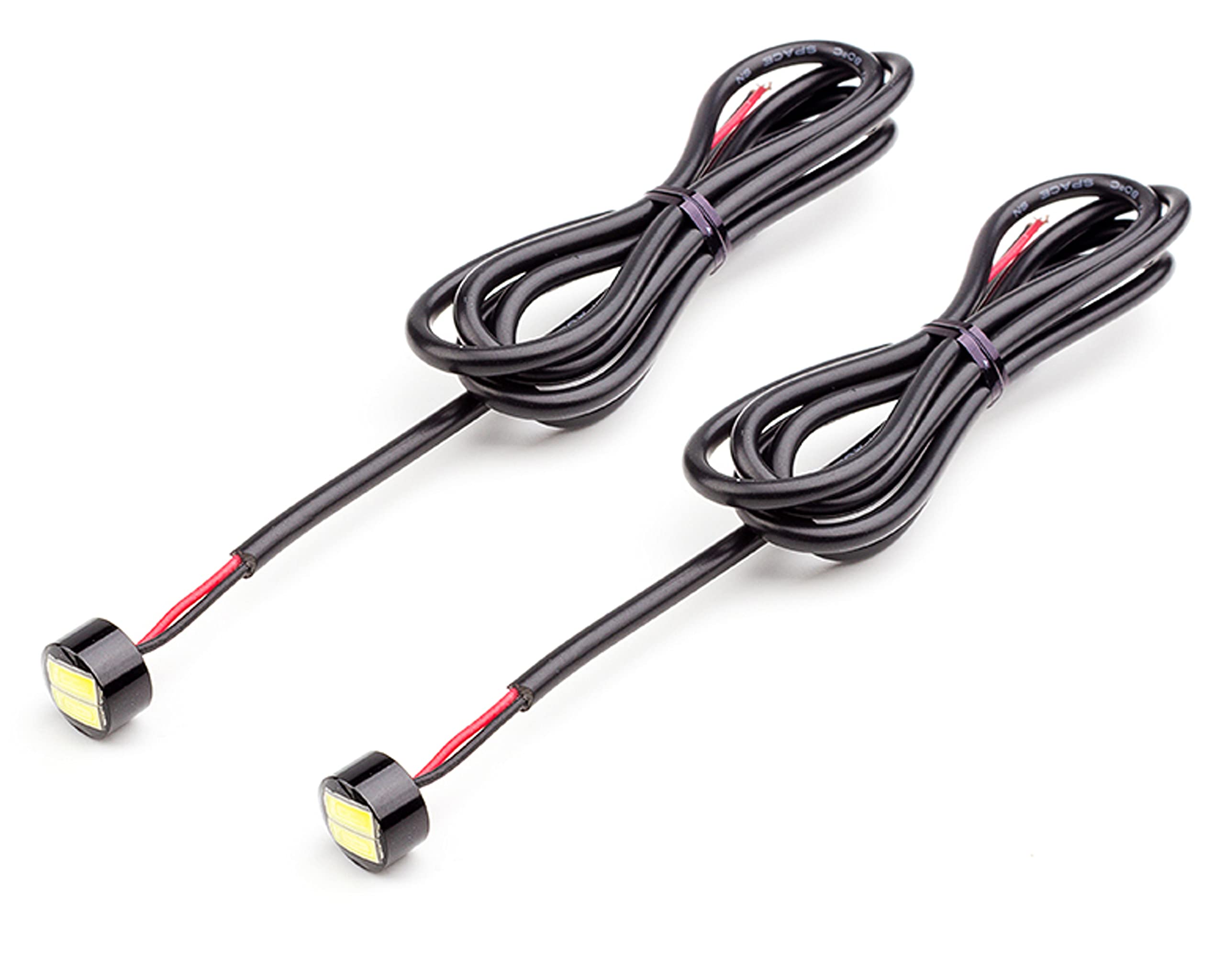 Alchemy Parts Motorbike LED Micro Eagle Eye Daytime Running Lights | Waterproof & Super Bright | Universal Fit for Most Motorcycles | Pair of Compact LED Marker Lights